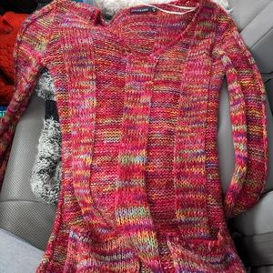 Red rainbow Ultra flirt knit mini dress
